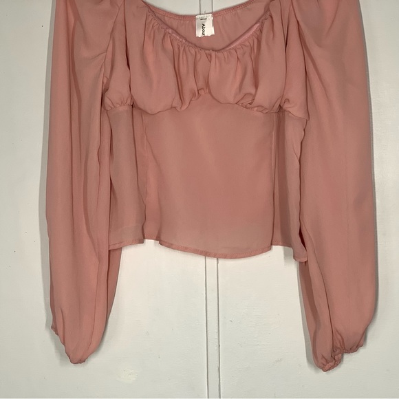 Abound Chiffon Balloon Sleeve Blouse in Peach Puff - Picture 3 of 9
